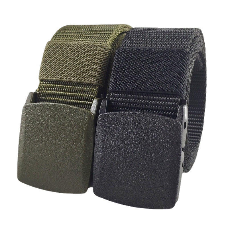 Men's Belt Outdoor Casual Canvas Belt nonmetal Free Training Nylon Tactical Belt With Pants Jeans Sports Belts For Men Women