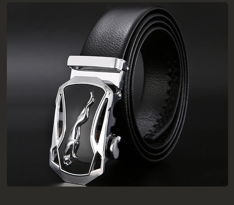 Men Belts Metal Automatic Buckle Brand High Quality Leather Belts for Men Famous Brand Luxury Work Business Strap  ZDP001D