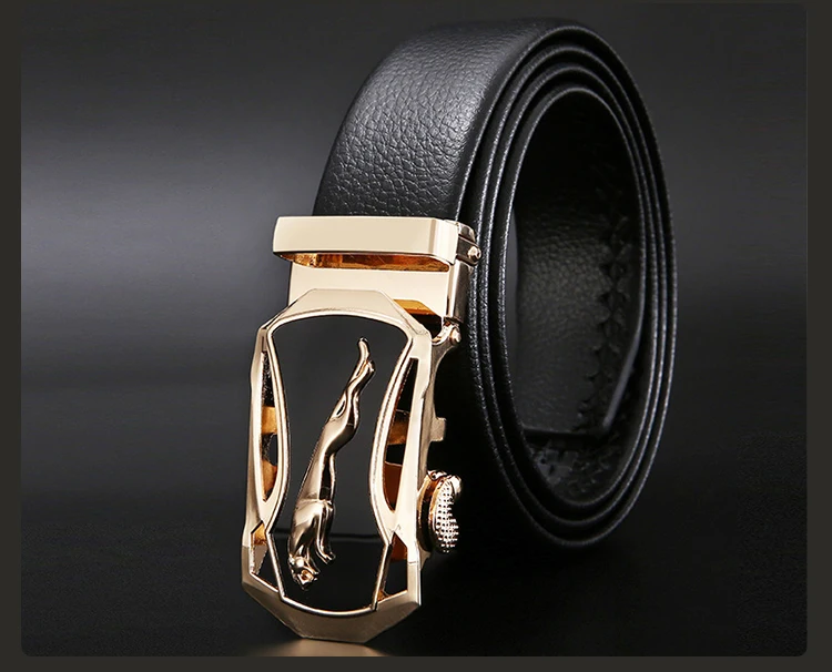 Men Belts Metal Automatic Buckle Brand High Quality Leather Belts for Men Famous Brand Luxury Work Business Strap  ZDP001D