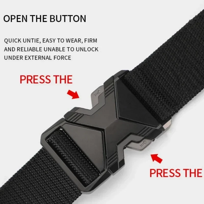 The New Men's 125cm Buckle Belt Nylon Braided Lightweight Breathable Daily Commuter Men's Belt