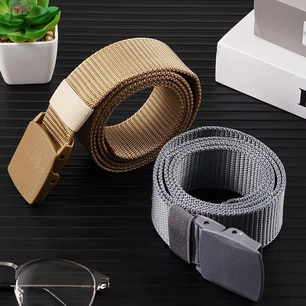 Simple Canvas Men's Belt Fashion Thickened Woven Outdoor Sports Wear-resistant Tooling Solid Color Belt Female Wholesale