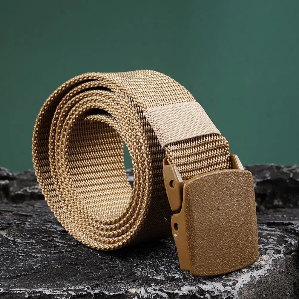 Simple Canvas Men's Belt Fashion Thickened Woven Outdoor Sports Wear-resistant Tooling Solid Color Belt Female Wholesale