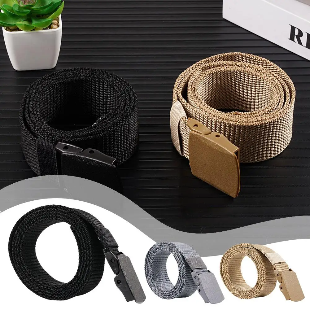 Simple Canvas Men's Belt Fashion Thickened Woven Outdoor Sports Wear-resistant Tooling Solid Color Belt Female Wholesale