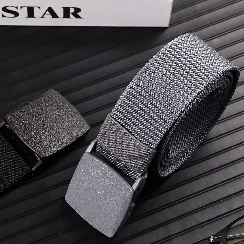 Simple Canvas Men's Belt Fashion Thickened Woven Outdoor Sports Wear-resistant Tooling Solid Color Belt Female Wholesale