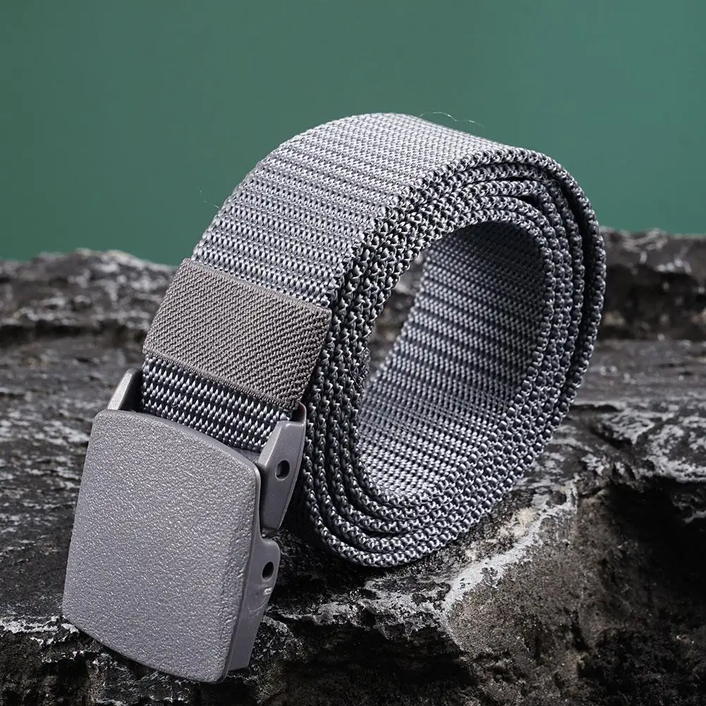 Simple Canvas Men's Belt Fashion Thickened Woven Outdoor Sports Wear-resistant Tooling Solid Color Belt Female Wholesale