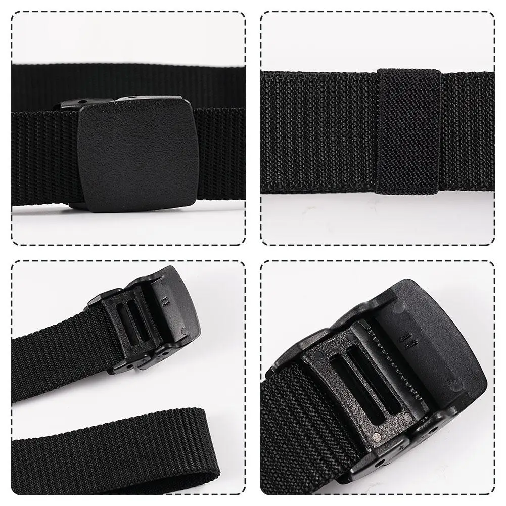 Simple Canvas Men's Belt Fashion Thickened Woven Outdoor Sports Wear-resistant Tooling Solid Color Belt Female Wholesale