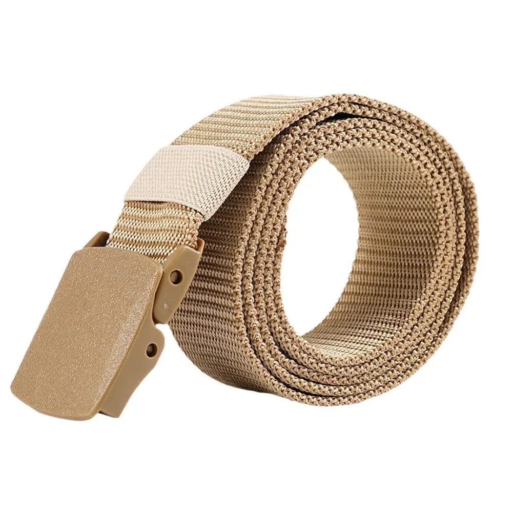 Simple Canvas Men's Belt Fashion Thickened Woven Outdoor Sports Wear-resistant Tooling Solid Color Belt Female Wholesale