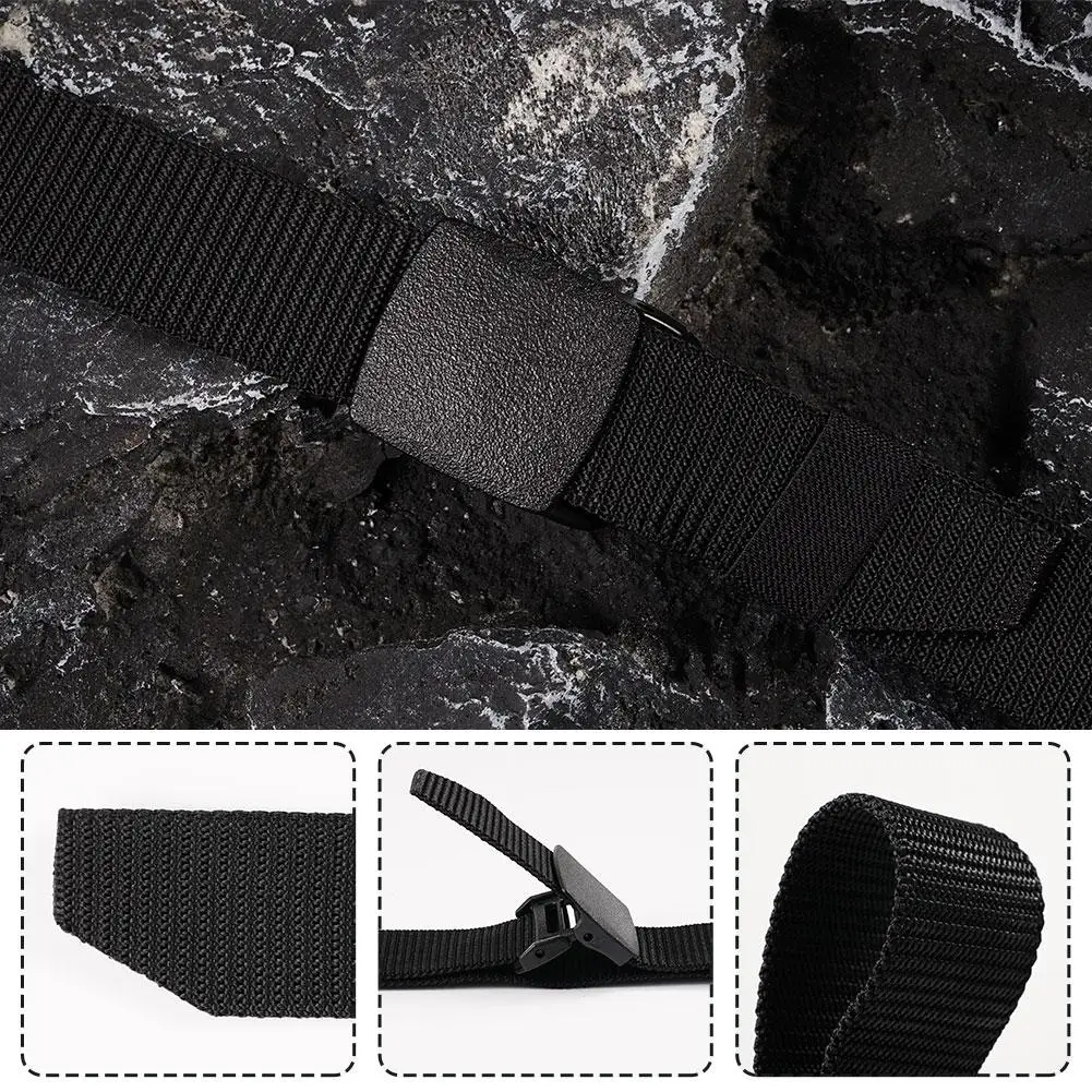 Simple Canvas Men's Belt Fashion Thickened Woven Outdoor Sports Wear-resistant Tooling Solid Color Belt Female Wholesale