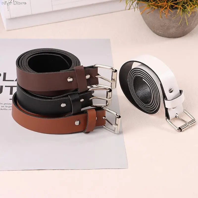 NEW 1Pc 100CM Leather Belt Fashion Waist Belts Metal Circle Buckle Waistband Pants Decorative Belt Women Clothing Accesories