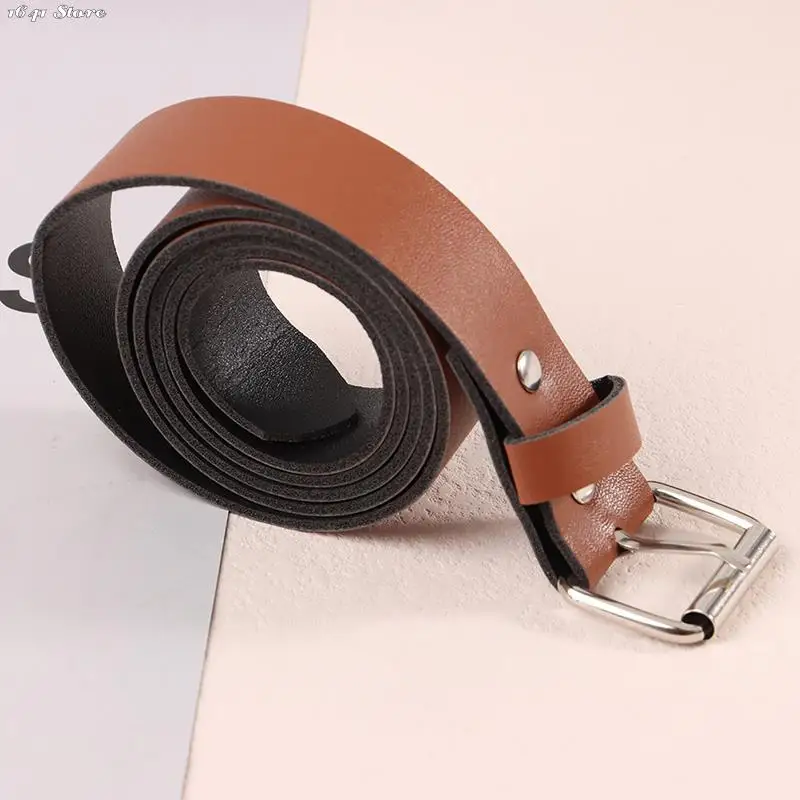 NEW 1Pc 100CM Leather Belt Fashion Waist Belts Metal Circle Buckle Waistband Pants Decorative Belt Women Clothing Accesories