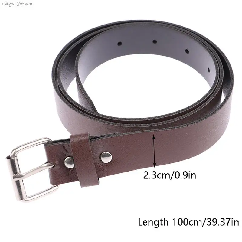 NEW 1Pc 100CM Leather Belt Fashion Waist Belts Metal Circle Buckle Waistband Pants Decorative Belt Women Clothing Accesories