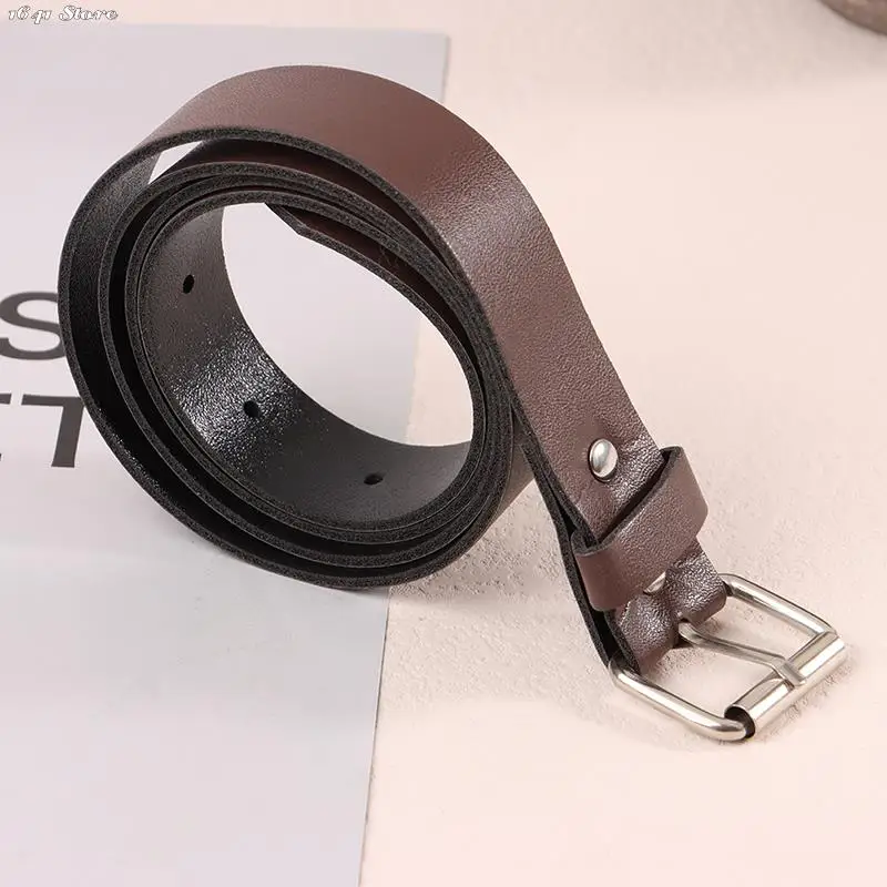 NEW 1Pc 100CM Leather Belt Fashion Waist Belts Metal Circle Buckle Waistband Pants Decorative Belt Women Clothing Accesories