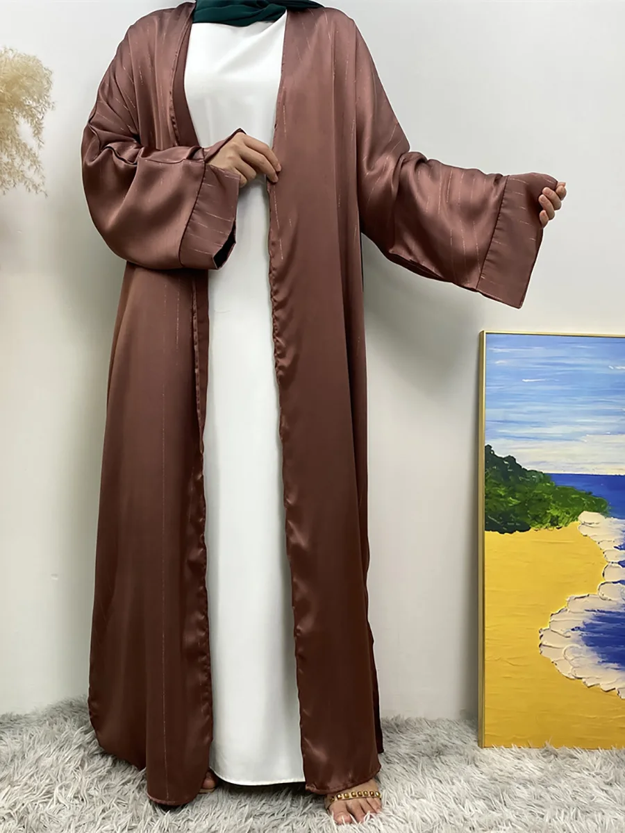 Ramadan Abaya Dubai Luxury Fashion Satin Kimono Muslim For Women Modest Robe Kebaya Caftan Marocain Femme Islam Kaftan Dress