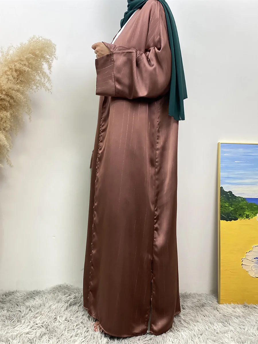 Ramadan Abaya Dubai Luxury Fashion Satin Kimono Muslim For Women Modest Robe Kebaya Caftan Marocain Femme Islam Kaftan Dress