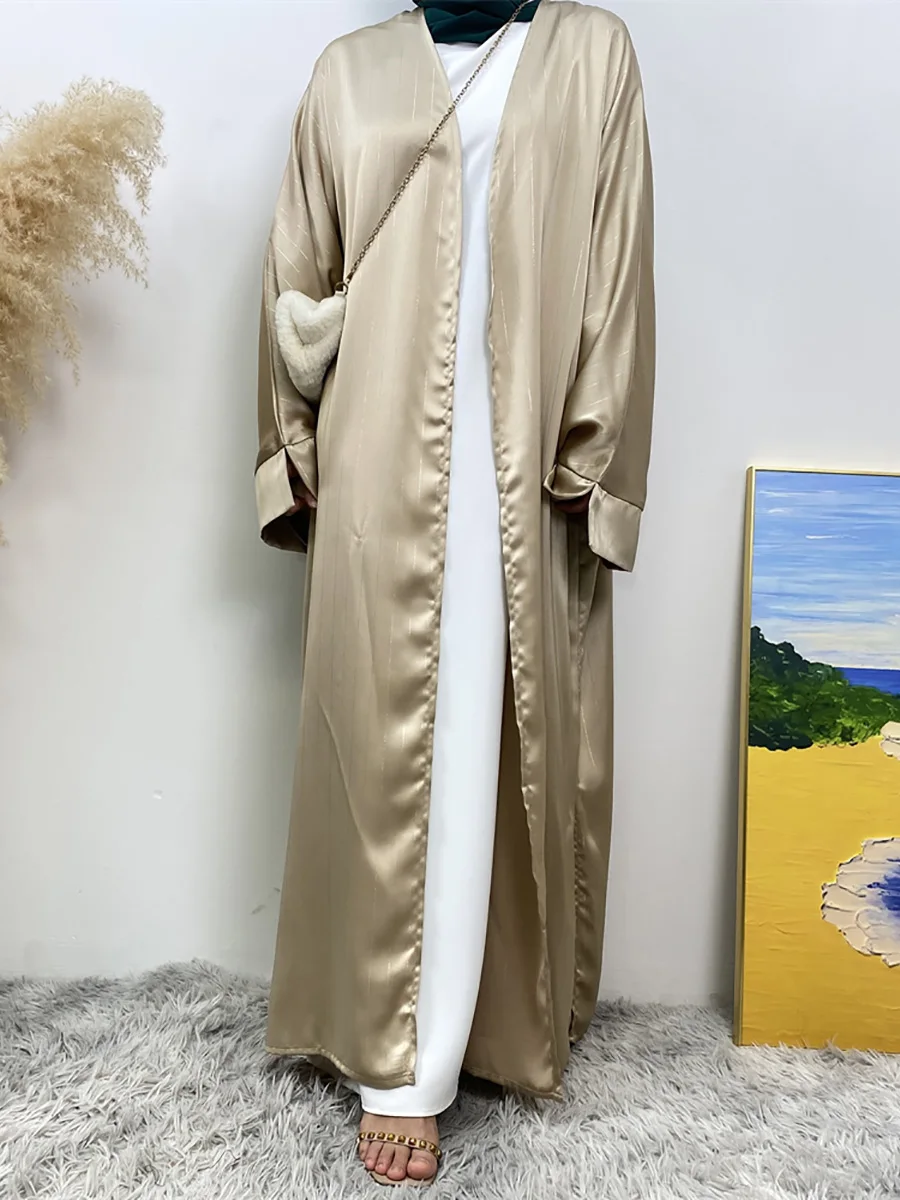 Ramadan Abaya Dubai Luxury Fashion Satin Kimono Muslim For Women Modest Robe Kebaya Caftan Marocain Femme Islam Kaftan Dress