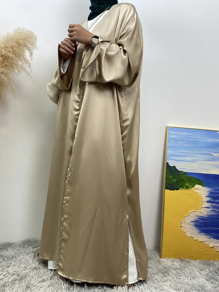 Ramadan Abaya Dubai Luxury Fashion Satin Kimono Muslim For Women Modest Robe Kebaya Caftan Marocain Femme Islam Kaftan Dress