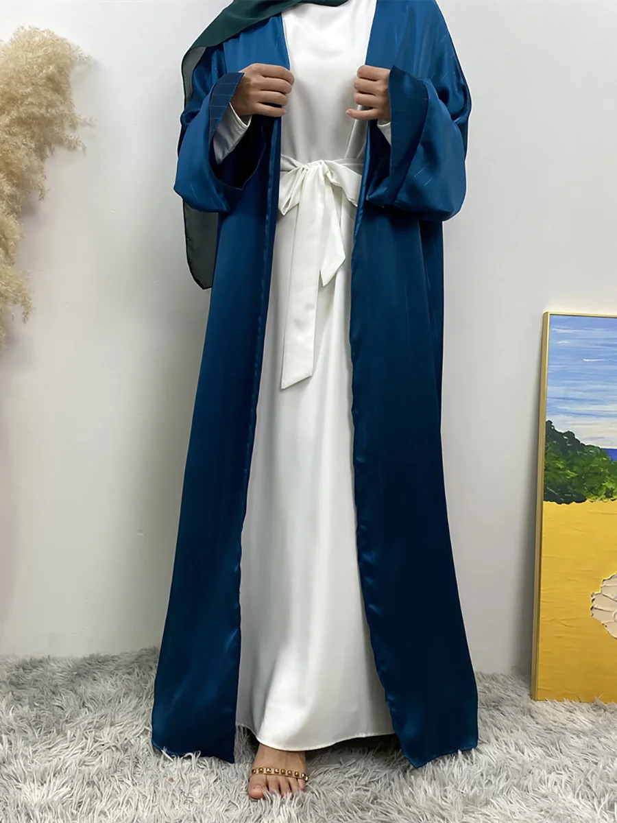 Ramadan Abaya Dubai Luxury Fashion Satin Kimono Muslim For Women Modest Robe Kebaya Caftan Marocain Femme Islam Kaftan Dress