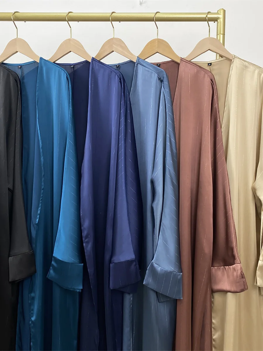 Ramadan Abaya Dubai Luxury Fashion Satin Kimono Muslim For Women Modest Robe Kebaya Caftan Marocain Femme Islam Kaftan Dress