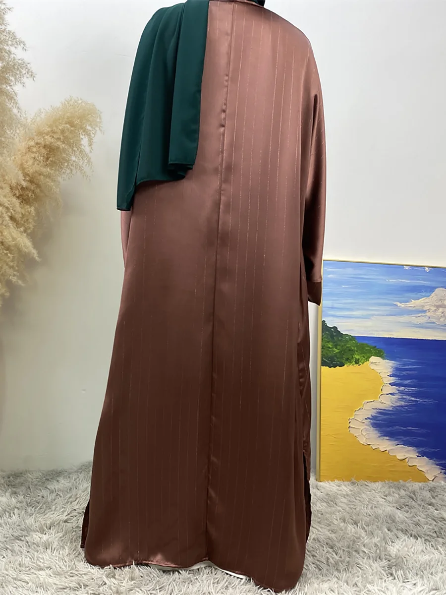 Ramadan Abaya Dubai Luxury Fashion Satin Kimono Muslim For Women Modest Robe Kebaya Caftan Marocain Femme Islam Kaftan Dress