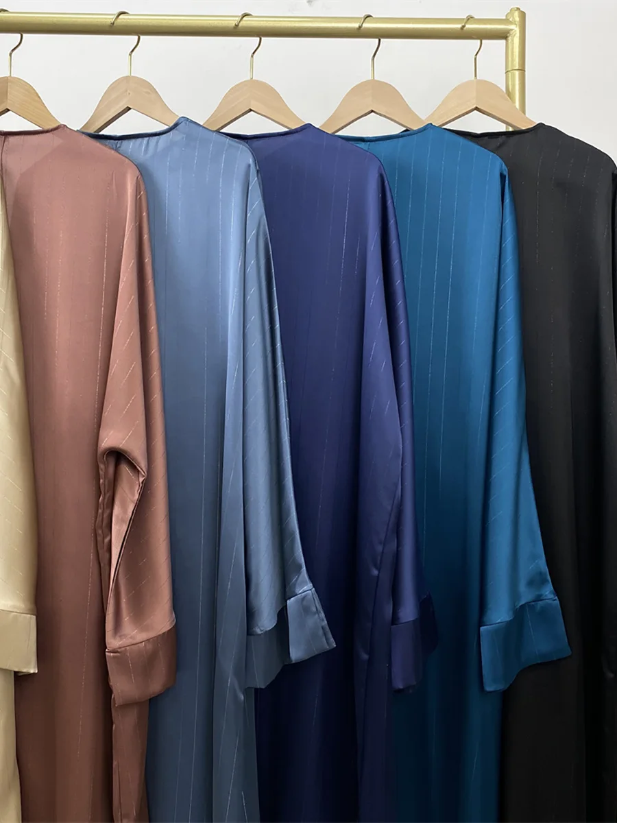 Ramadan Abaya Dubai Luxury Fashion Satin Kimono Muslim For Women Modest Robe Kebaya Caftan Marocain Femme Islam Kaftan Dress