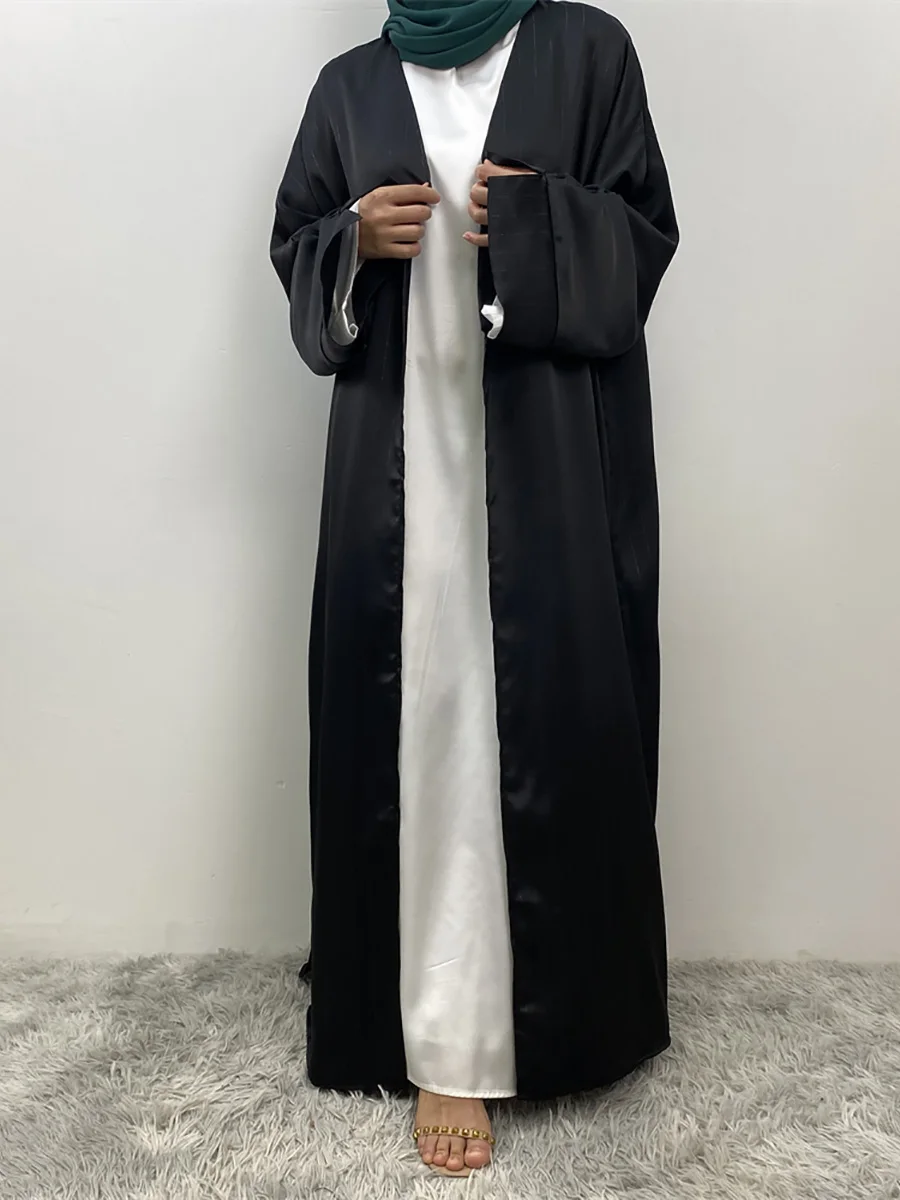 Ramadan Abaya Dubai Luxury Fashion Satin Kimono Muslim For Women Modest Robe Kebaya Caftan Marocain Femme Islam Kaftan Dress