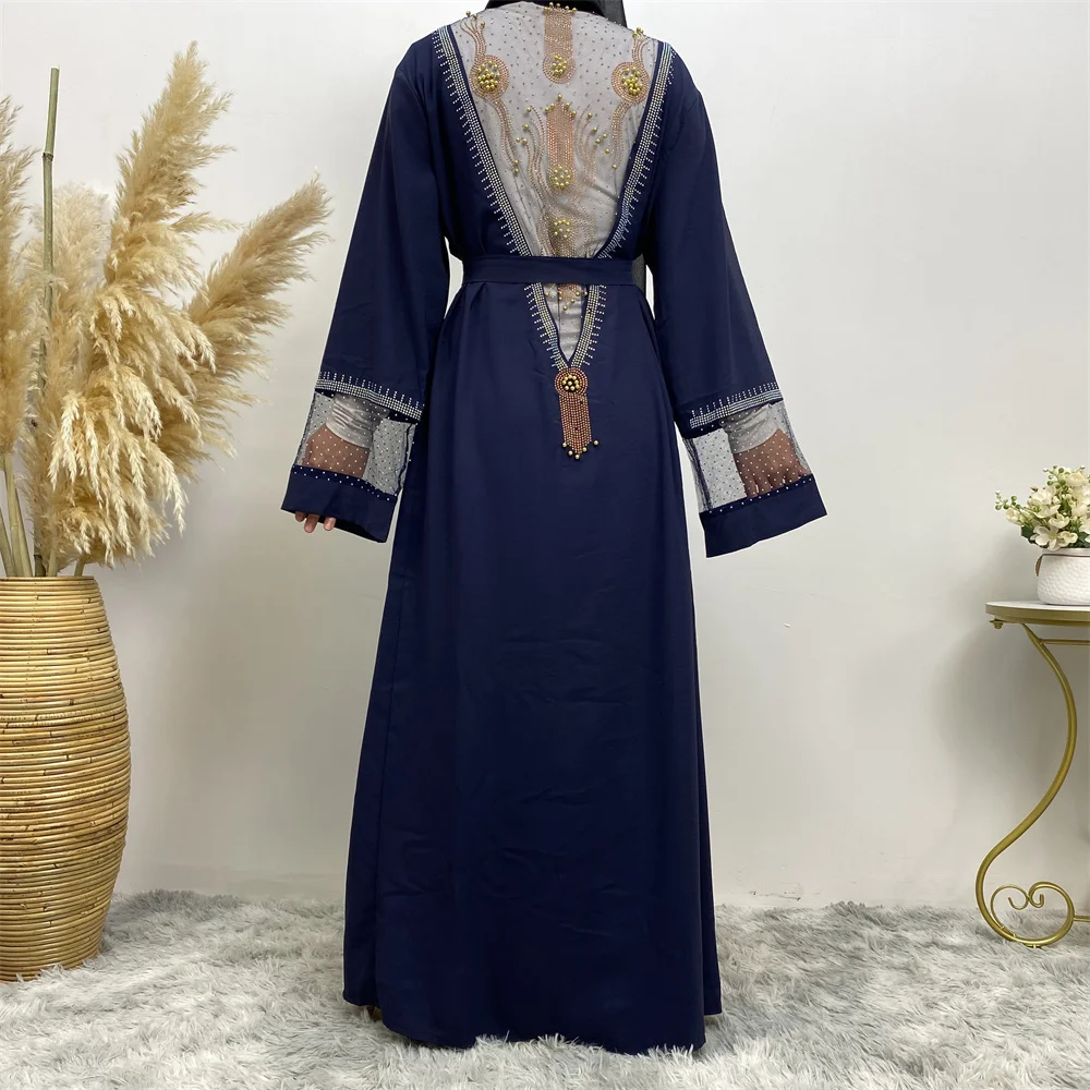 Fashion Party Kebaya Ramadan Eid Soft Polyester Open Kimono Dubai Luxury Muslim Women Abayas For Women Kaftan Islamic Clothing