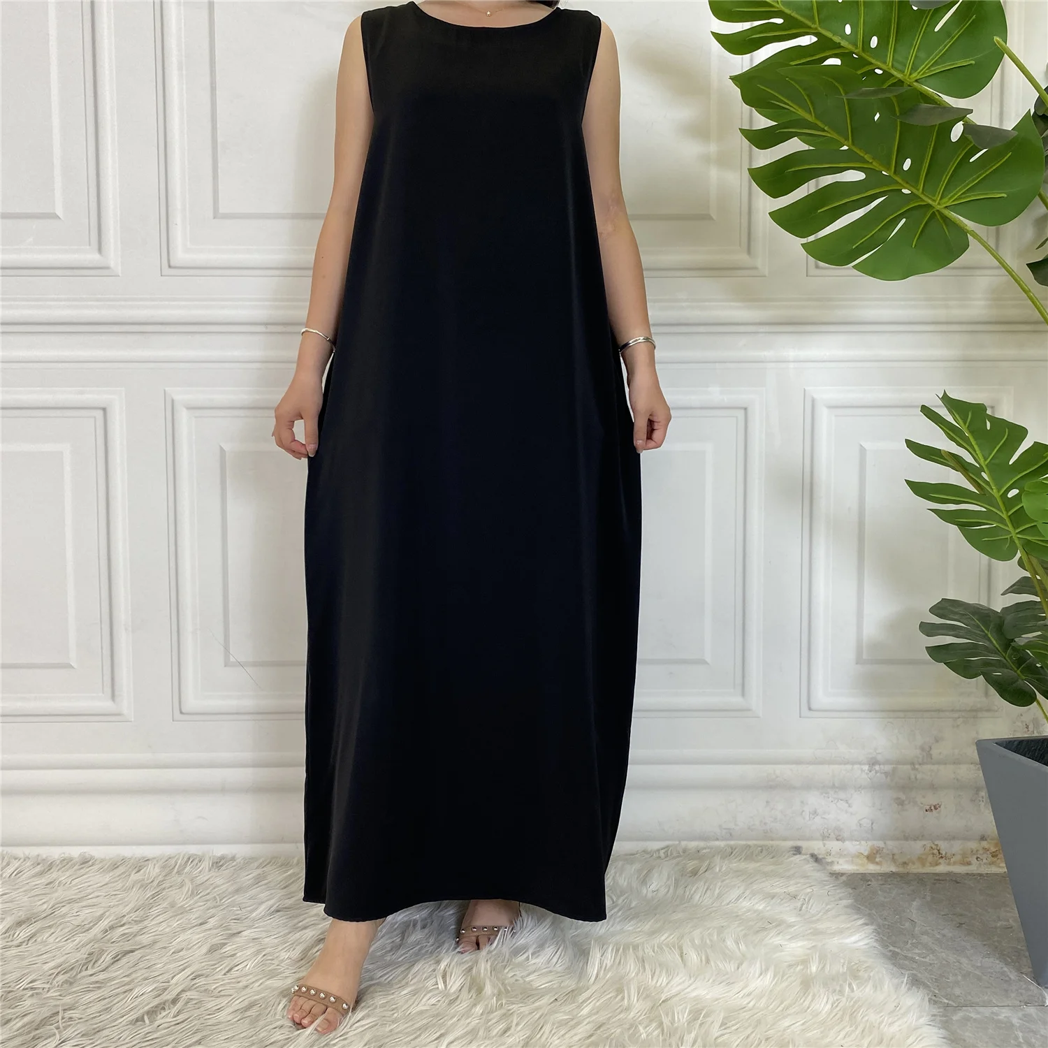 Ramadan Black White Dubai Prayer Clothes Women Turkey Islam Muslim Modest Nida Under Abaya Dress Kebaya Robe Femme Musulmane