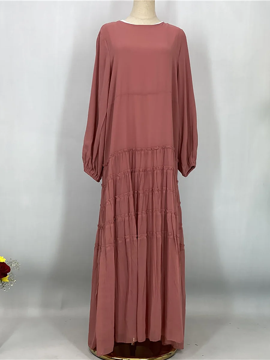 Ramadan Chiffon Kaftan Abaya Dubai Luxury Muslim Women Dress Kebaya Caftan Marocain Femme Modest Robe Islam Clothing Vestido