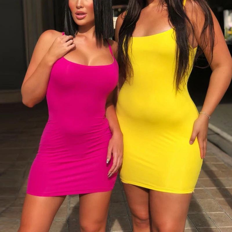 High Waist Women Mini Dress Sexy Spaghetti Strap Bandage Backless Bodycon Dress Summer Slim Sleeveless Dresses Sheath Vestidos