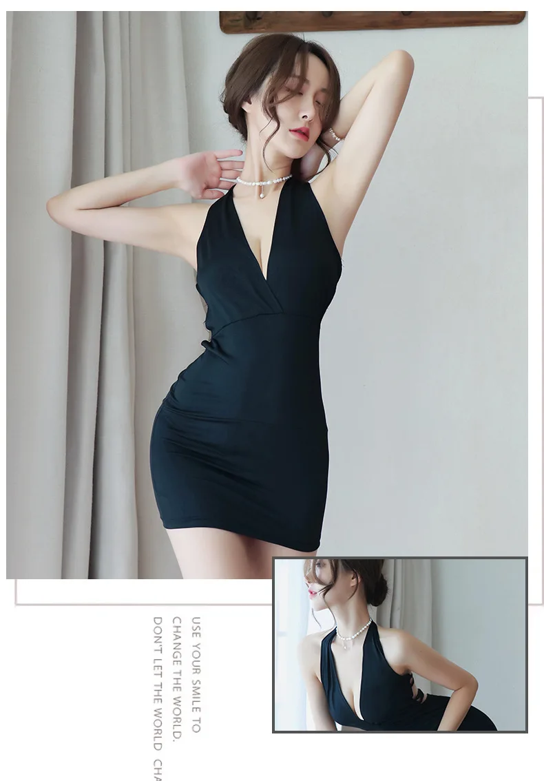 Summer New Women Sexy Dress Deep V-Neck Slim Hot Backless Mini Dress Female Bandage Halter Patchwork Mini Vestidos