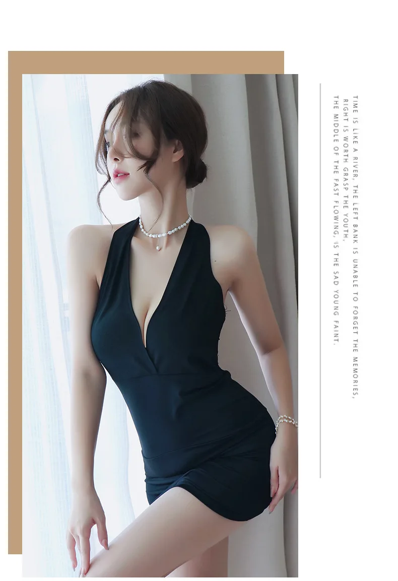 Summer New Women Sexy Dress Deep V-Neck Slim Hot Backless Mini Dress Female Bandage Halter Patchwork Mini Vestidos