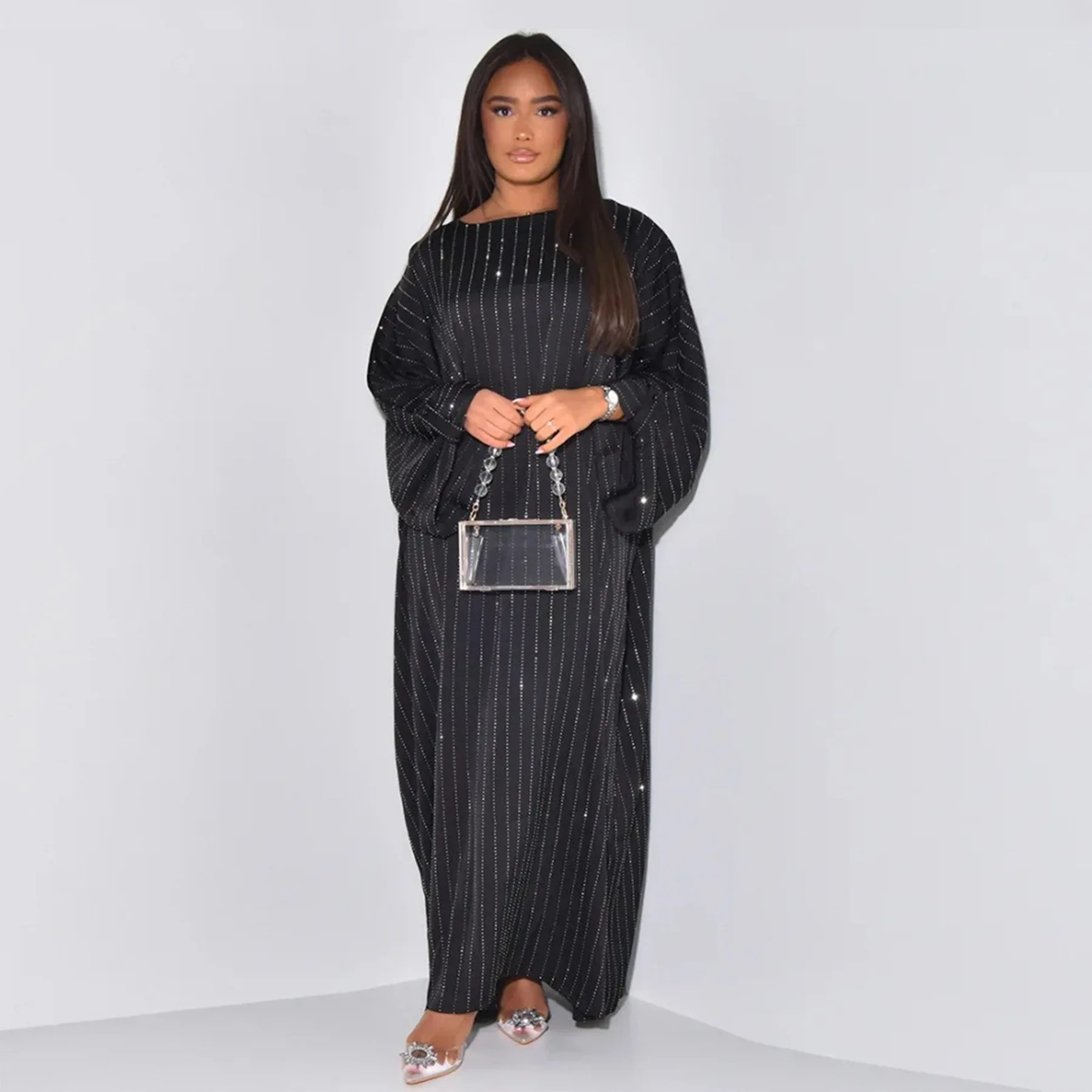 2024 Luxury Dubai Abaya Dress for Muslim Women Ramadan Eid Saudi Arabia Party Jalabiya Clothing Islamic Turkey Modest Long Robe