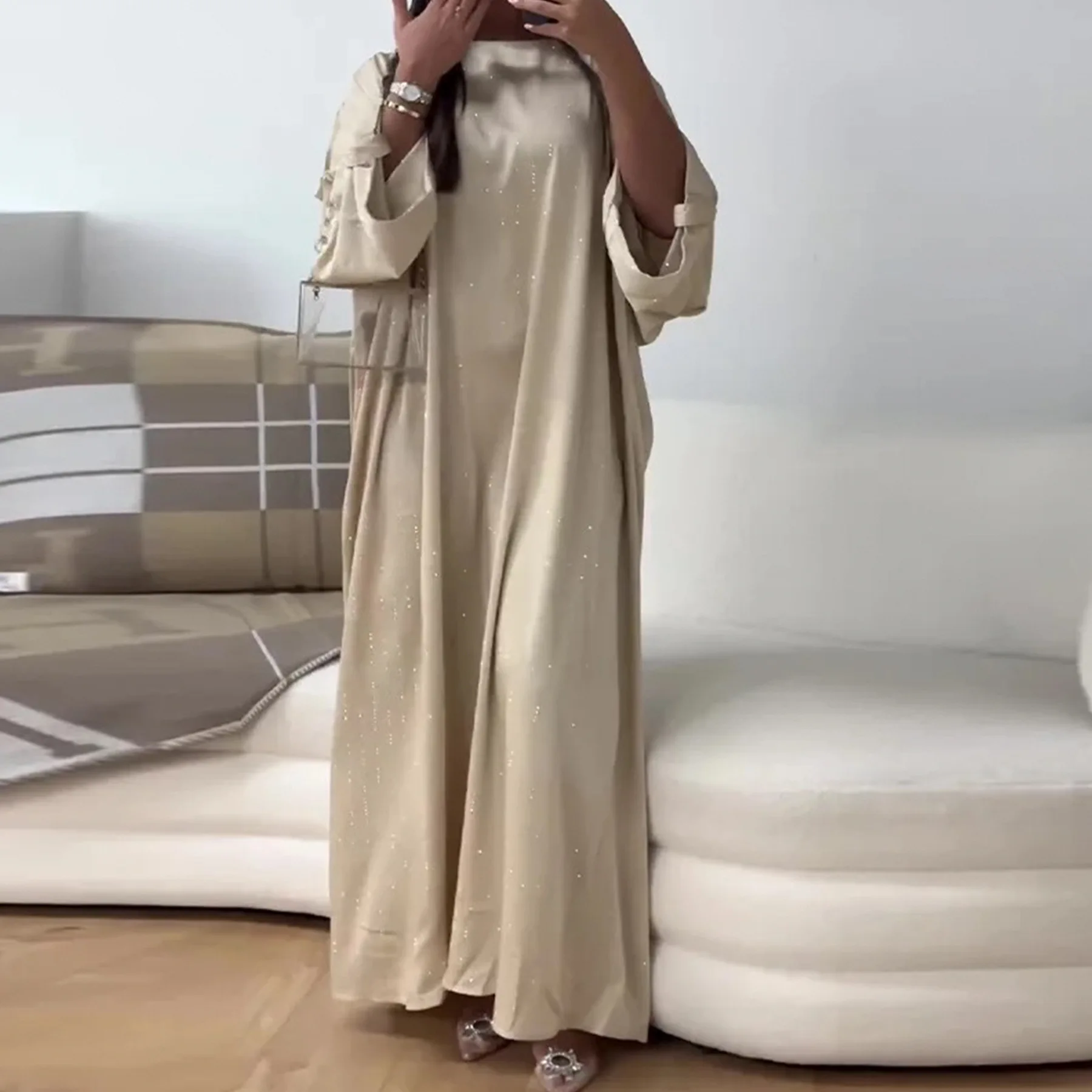 2024 Luxury Dubai Abaya Dress for Muslim Women Ramadan Eid Saudi Arabia Party Jalabiya Clothing Islamic Turkey Modest Long Robe