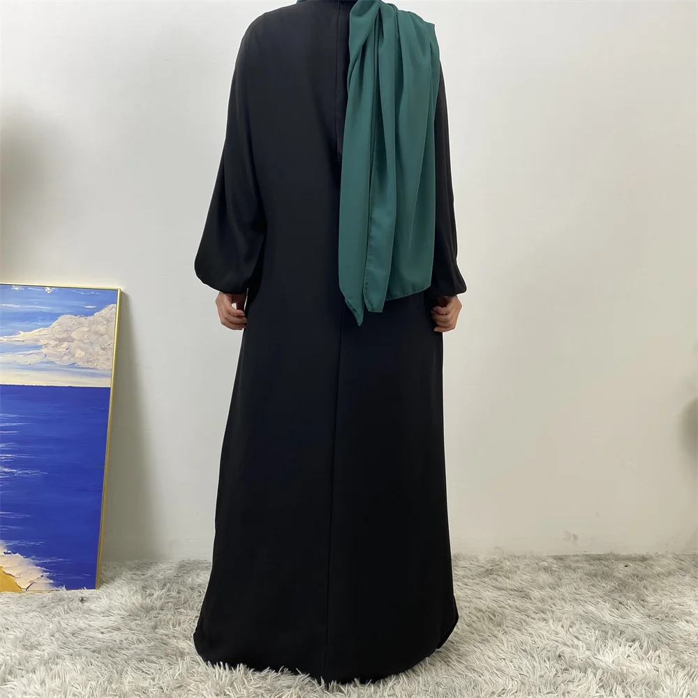 Hot Seller Muslim 2 Front Zippers Breastfeeding Dubai Abaya Holiday Women Day Dresses For Eid Uae Ramadan Clothing Kaftan Black