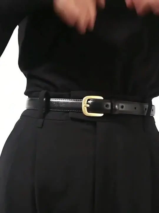 Simple Pin Buckle Skinny Belts Solid Color PU Waistband Adjustable Thin Belt Jeans Pants Belt For Women