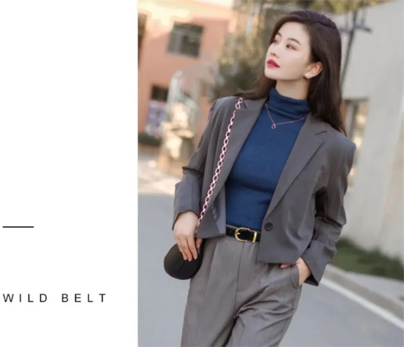 Jeans Fashion Professional 100% Genuine Leather Belt for Women Fine Decorative Cowhide Ins Wind Simple Korean Black Belt