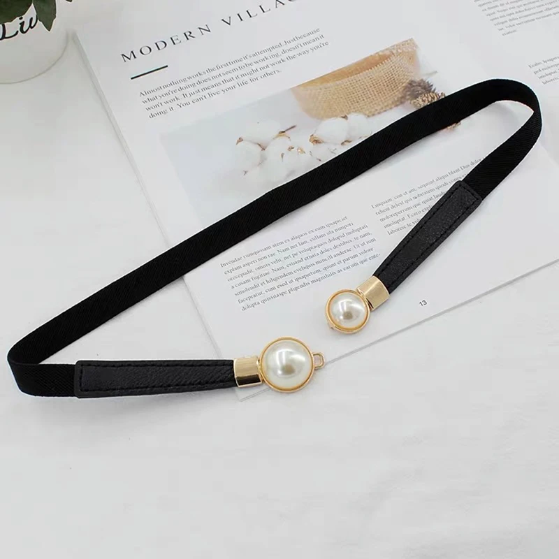 1Pc Elastic Belt For Women Thin Belts Female Waist Jeans Dresses Stretch Strap Ladies Design Elelgant Black Brown Waistband