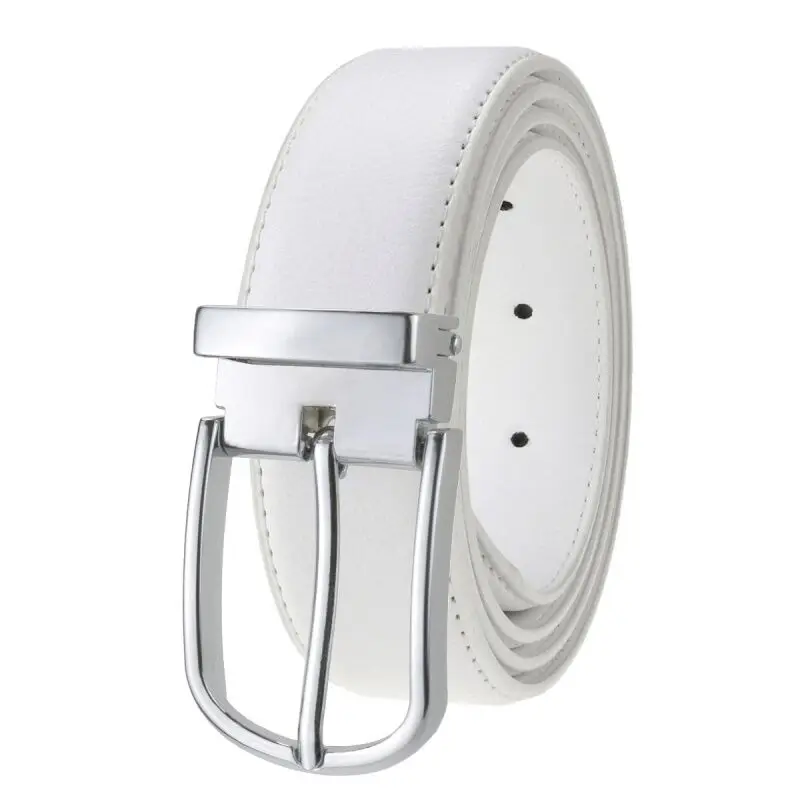 High Quality pin buckle designer belts men white genuine leather Waist Strap Cowskin cintos masculinos fashion ceinture homme