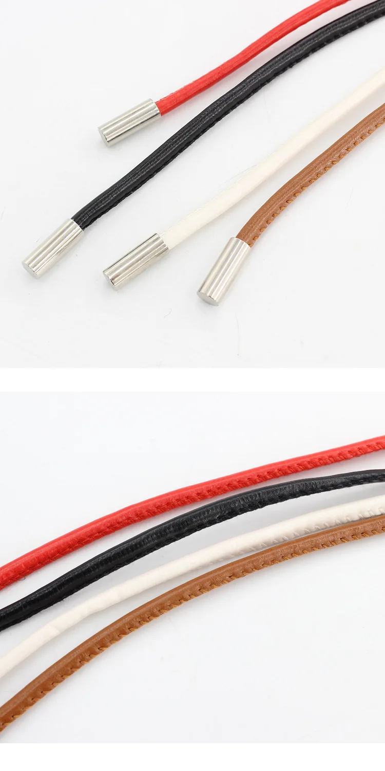 New Round Leather Rope Thin Belt Women Fashion Decorative Knotted Waist Rope Skirt Decorative Coat Sweater Strap