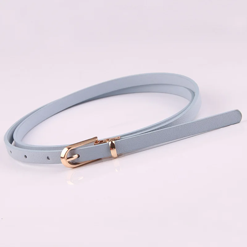 Multi-Color Thin Belts Pu Leather Waistband For Dress Sweater Jean Candy Colors Pin Buckle Waist Strap Casual Waist Belt