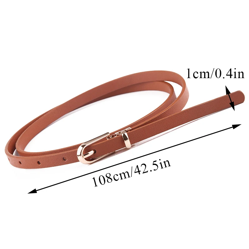 Multi-Color Thin Belts Pu Leather Waistband For Dress Sweater Jean Candy Colors Pin Buckle Waist Strap Casual Waist Belt