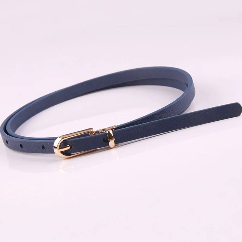 Multi-Color Thin Belts Pu Leather Waistband For Dress Sweater Jean Candy Colors Pin Buckle Waist Strap Casual Waist Belt