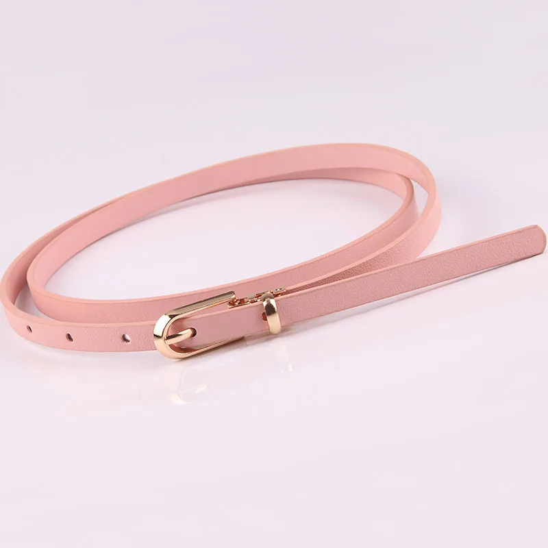 Multi-Color Thin Belts Pu Leather Waistband For Dress Sweater Jean Candy Colors Pin Buckle Waist Strap Casual Waist Belt