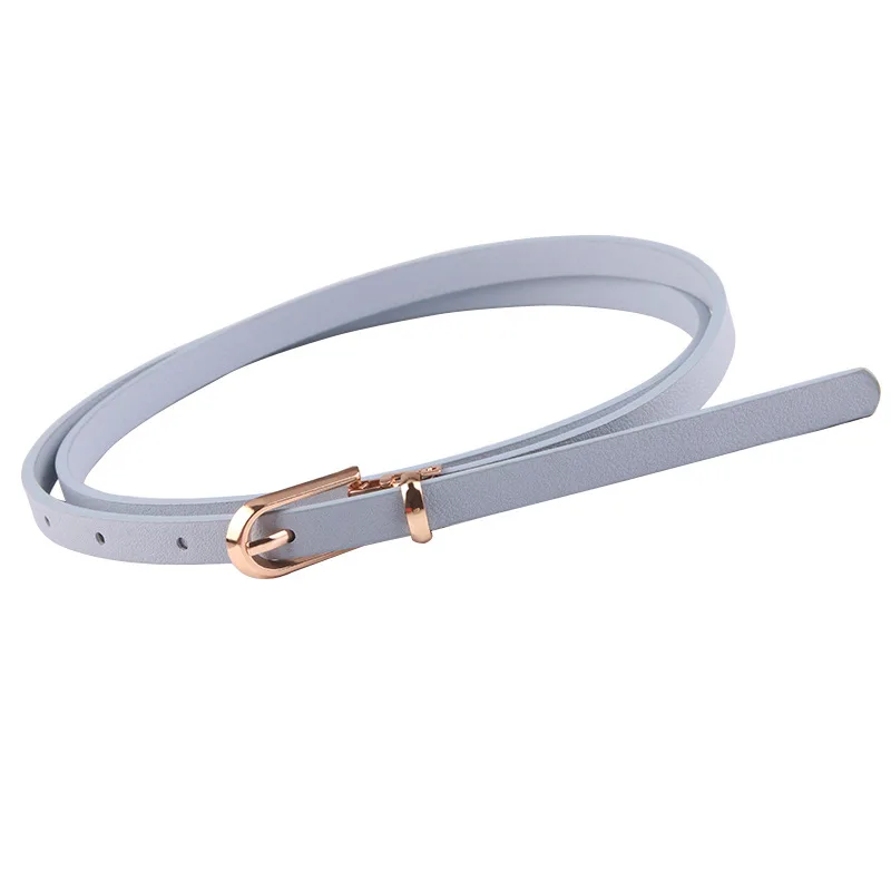 Multi-Color Thin Belts Pu Leather Waistband For Dress Sweater Jean Candy Colors Pin Buckle Waist Strap Casual Waist Belt