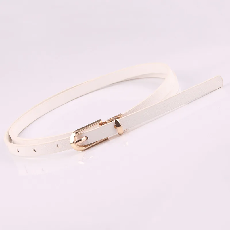 Multi-Color Thin Belts Pu Leather Waistband For Dress Sweater Jean Candy Colors Pin Buckle Waist Strap Casual Waist Belt