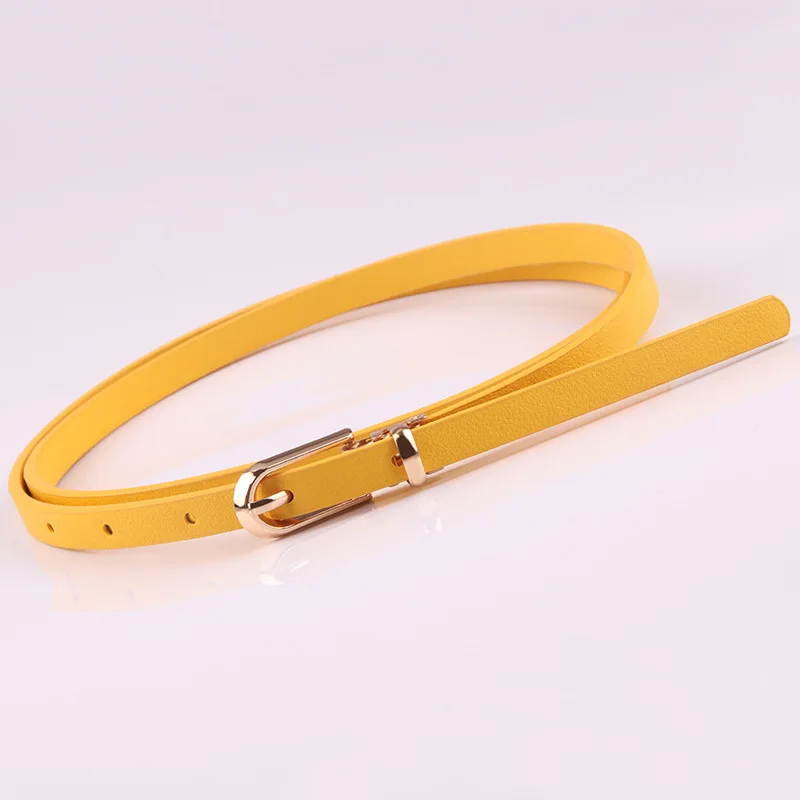 Multi-Color Thin Belts Pu Leather Waistband For Dress Sweater Jean Candy Colors Pin Buckle Waist Strap Casual Waist Belt