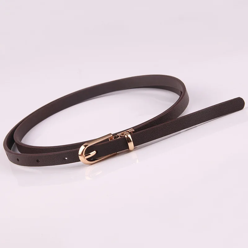 Multi-Color Thin Belts Pu Leather Waistband For Dress Sweater Jean Candy Colors Pin Buckle Waist Strap Casual Waist Belt