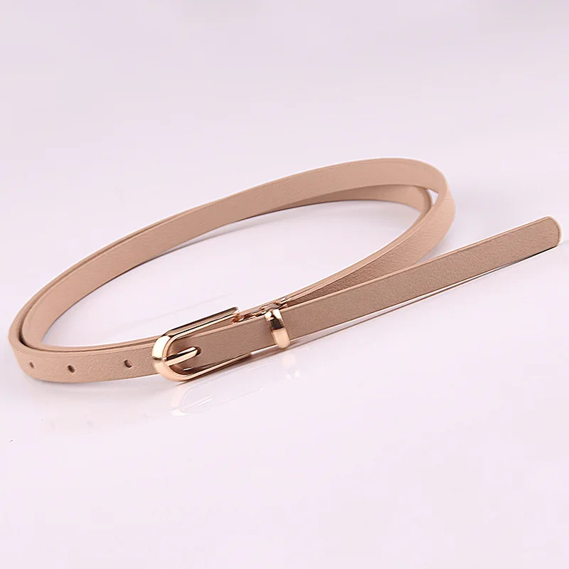 Multi-Color Thin Belts Pu Leather Waistband For Dress Sweater Jean Candy Colors Pin Buckle Waist Strap Casual Waist Belt