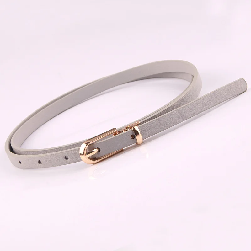 Multi-Color Thin Belts Pu Leather Waistband For Dress Sweater Jean Candy Colors Pin Buckle Waist Strap Casual Waist Belt