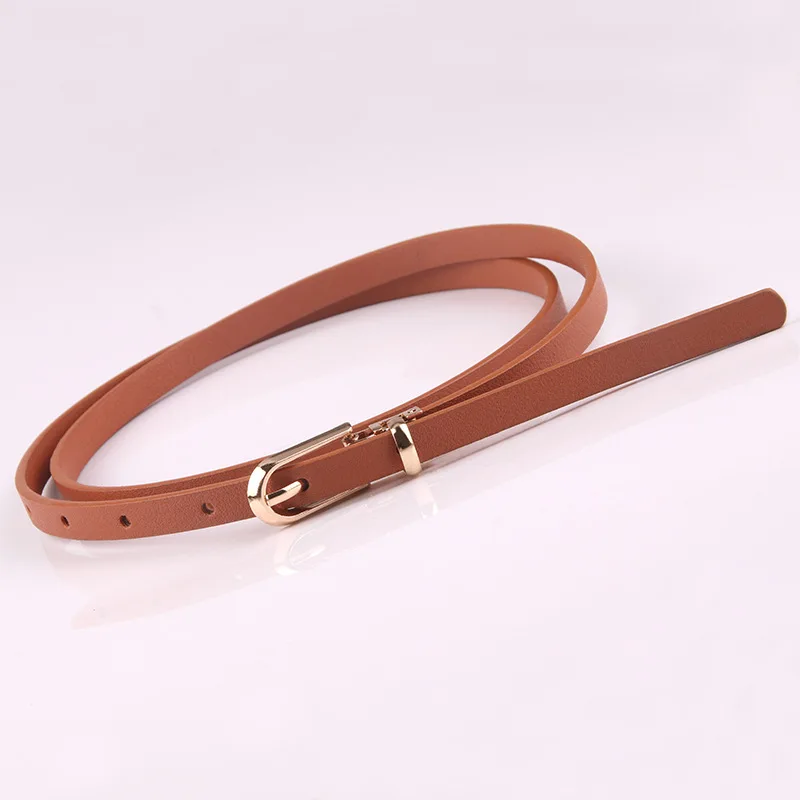 Multi-Color Thin Belts Pu Leather Waistband For Dress Sweater Jean Candy Colors Pin Buckle Waist Strap Casual Waist Belt